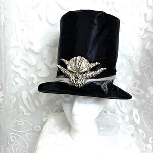 Pony Express Alien Skull Stove Pipe Top Hat w/ Grey Webs NWT NOS